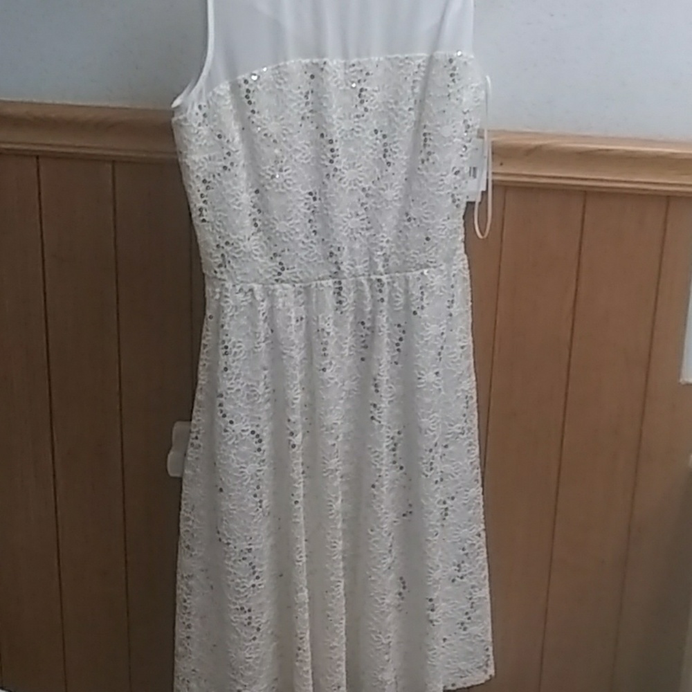 A white dress with glitter